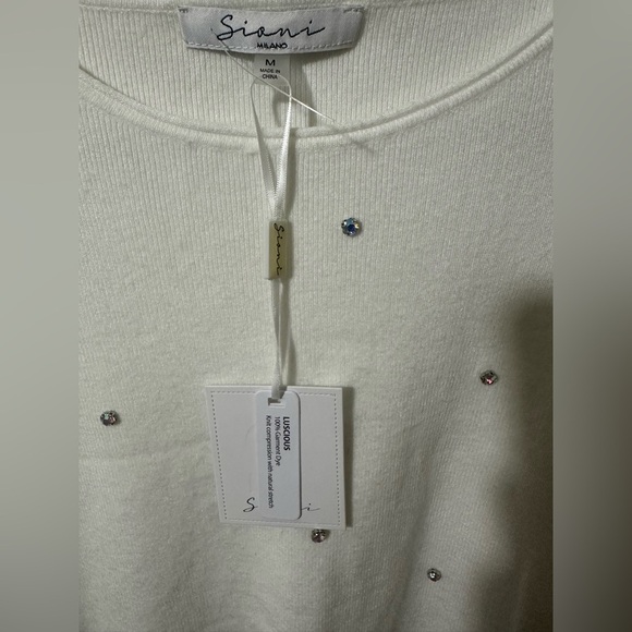 Chic White Sequin Sweater - Picture 4 of 5